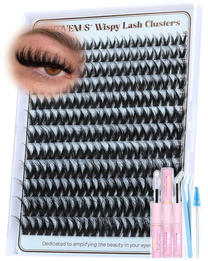 Goddvenus Manga Lash Clusters With Spikes Wispy Cluster Eyelash Extensions Fluffy Anime Eyelashes Clusters Reusable Faux Mink Fairy Individual Lash Extension (D Curve 12-18mm 204 pieces)