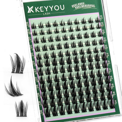 Flora Lash Clusters Kit - 132pcs D Curl Natural Extension Set with Bond, Seal, and Remover