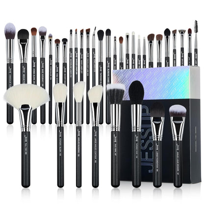 Jessup Eyeshadow Brush Set 11pcs Eye Makeup Brushes Set Professional Eye Shadow Brush Blending Brush Shader Crease Brush Black T340