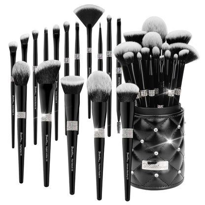 Bueart Design 16Pcs Makeup Brushes Set with Elegant Design Holder Case,Premium Ultra Soft Professional Make up Brushes for Foundation,Blush,Powder,Highlighter,Contour,Eyeshadow