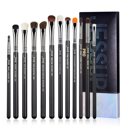 Jessup Eyeshadow Brush Set 11pcs Eye Makeup Brushes Set Professional Eye Shadow Brush Blending Brush Shader Crease Brush Black T340