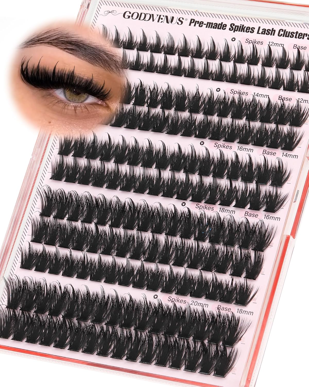 Goddvenus Manga Lash Clusters With Spikes Wispy Cluster Eyelash Extensions Fluffy Anime Eyelashes Clusters Reusable Faux Mink Fairy Individual Lash Extension (D Curve 12-18mm 204 pieces)