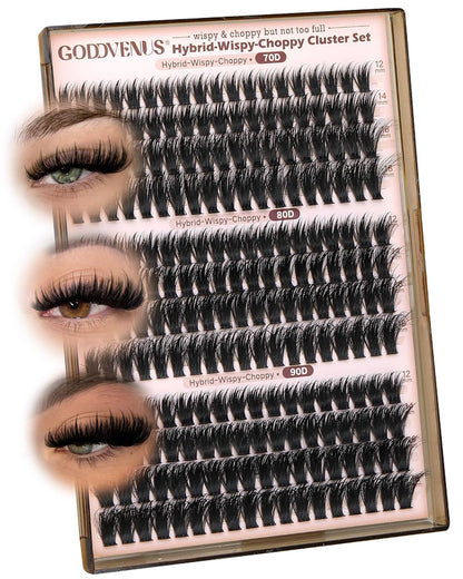 Goddvenus Manga Lash Clusters With Spikes Wispy Cluster Eyelash Extensions Fluffy Anime Eyelashes Clusters Reusable Faux Mink Fairy Individual Lash Extension (D Curve 12-18mm 204 pieces)