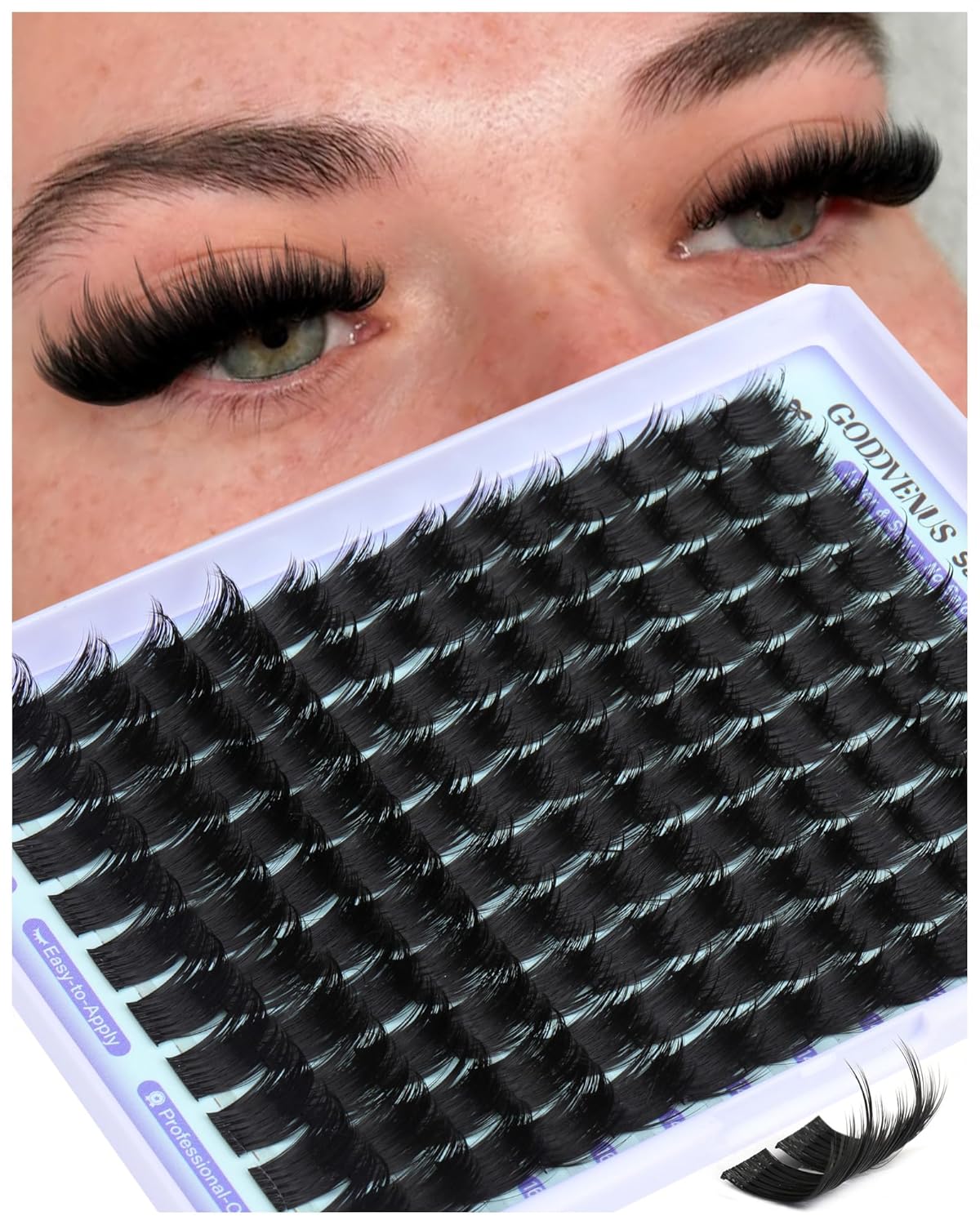 Goddvenus Manga Lash Clusters With Spikes Wispy Cluster Eyelash Extensions Fluffy Anime Eyelashes Clusters Reusable Faux Mink Fairy Individual Lash Extension (D Curve 12-18mm 204 pieces)
