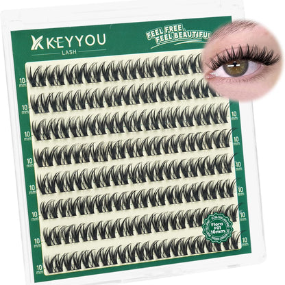 Flora Lash Clusters Kit - 132pcs D Curl Natural Extension Set with Bond, Seal, and Remover