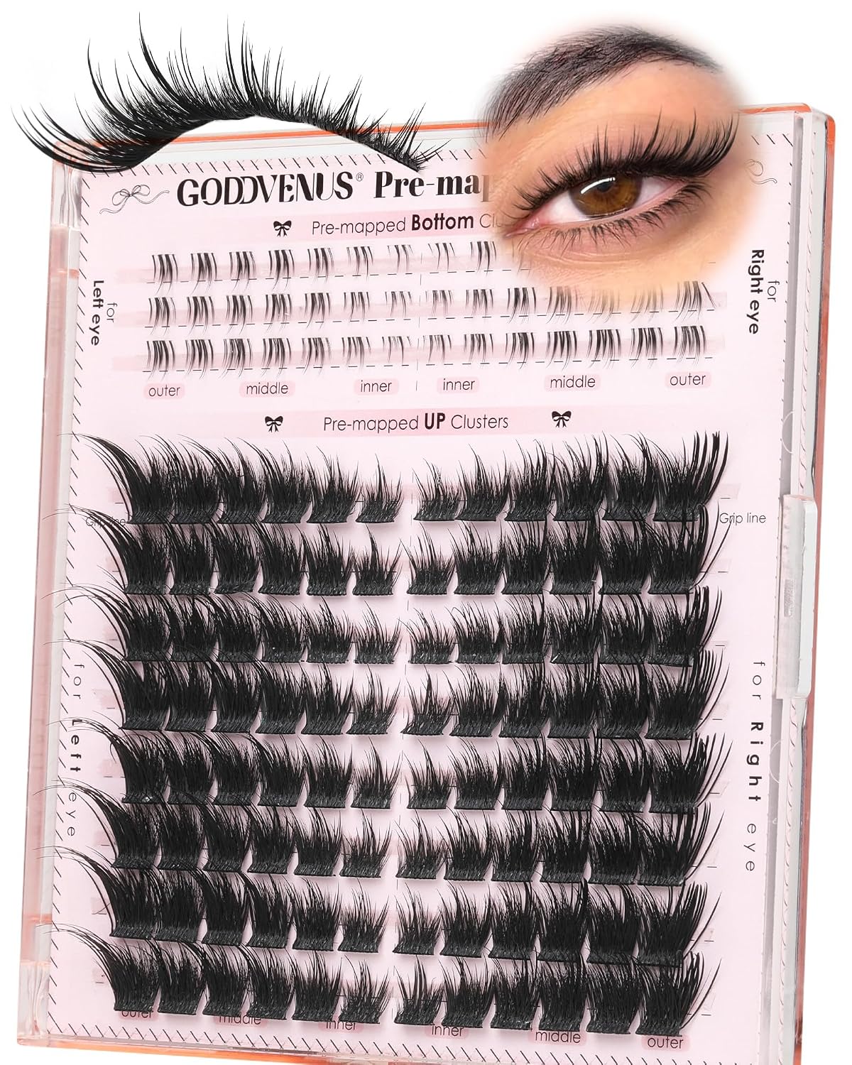 Goddvenus Manga Lash Clusters With Spikes Wispy Cluster Eyelash Extensions Fluffy Anime Eyelashes Clusters Reusable Faux Mink Fairy Individual Lash Extension (D Curve 12-18mm 204 pieces)