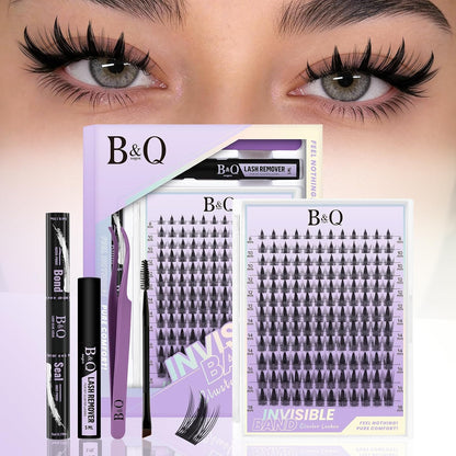 Natural Eyelash Clusters Kit - DIY Lash Extension Kit at Home with C-Curl Wispy Clusters