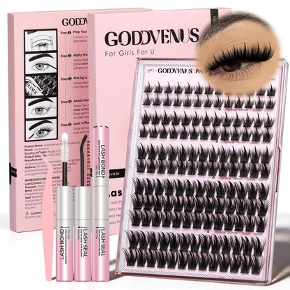 Spiky Manga Lash Clusters - Wispy Anime Eyelash Extensions, D Curve 12-18mm, 204 Pcs