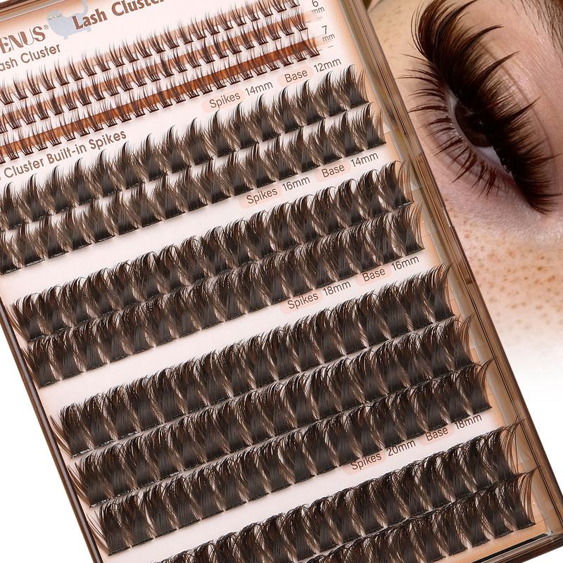Spiky Manga Lash Clusters - Wispy Anime Eyelash Extensions, D Curve 12-18mm, 204 Pcs