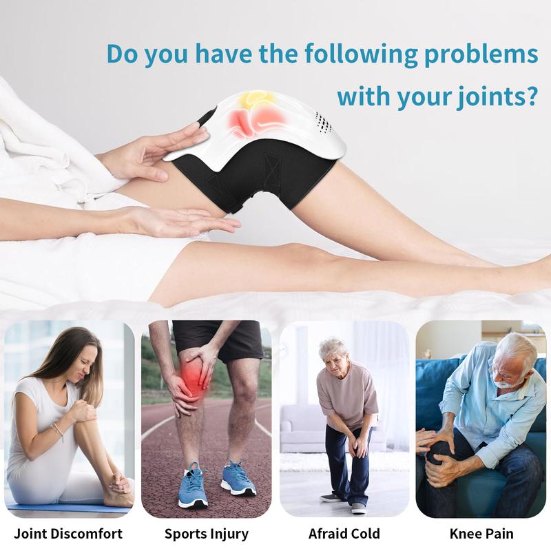 Portable Electric Knee Massager - Rechargeable Heat and Vibration Machine for Joint Relief