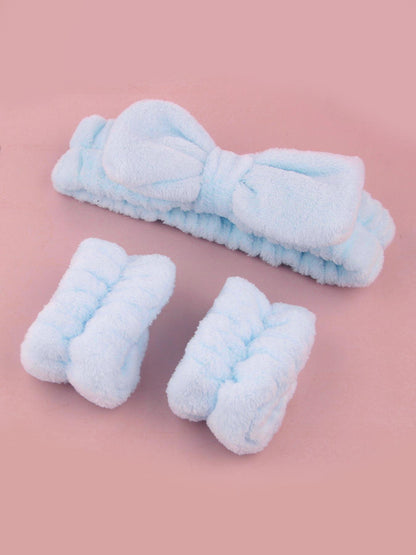 Summer Spa Wristband and Headband Set for Face Washing, Skincare, and Makeup