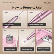 Professional 30000 RPM Electric Nail Drill, Portable Rechargeable E-File for Acrylic Gel Nails