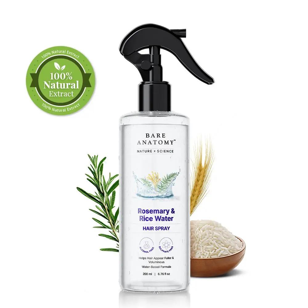 Rosemary Water with Rice Water Hair Spray - 100% Natural Extract for Soft & Smooth Hair