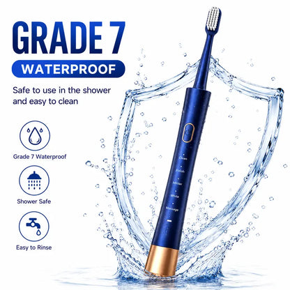 Adults' Type-C Rechargeable Electric Toothbrush with 8 Brush Heads, 5 Modes & Timer