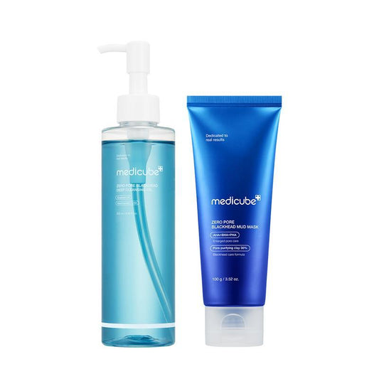 Pore-fect Cleansing Set - Deep Pore Mud Clay Mask and Exfoliating Toner Pads for Blackhead Care