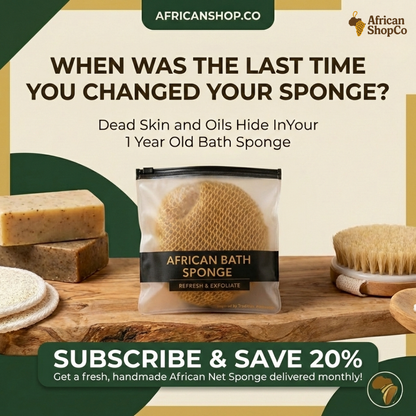 100% Authentic African Exfoliating Net Sponge for Smooth and Glowing Skin