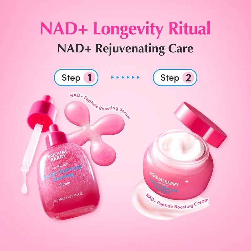 NAD+ Longevity Ritual: Peptide Boosting Serum & Cream Duo for Advanced Anti-Aging & Cellular Repair