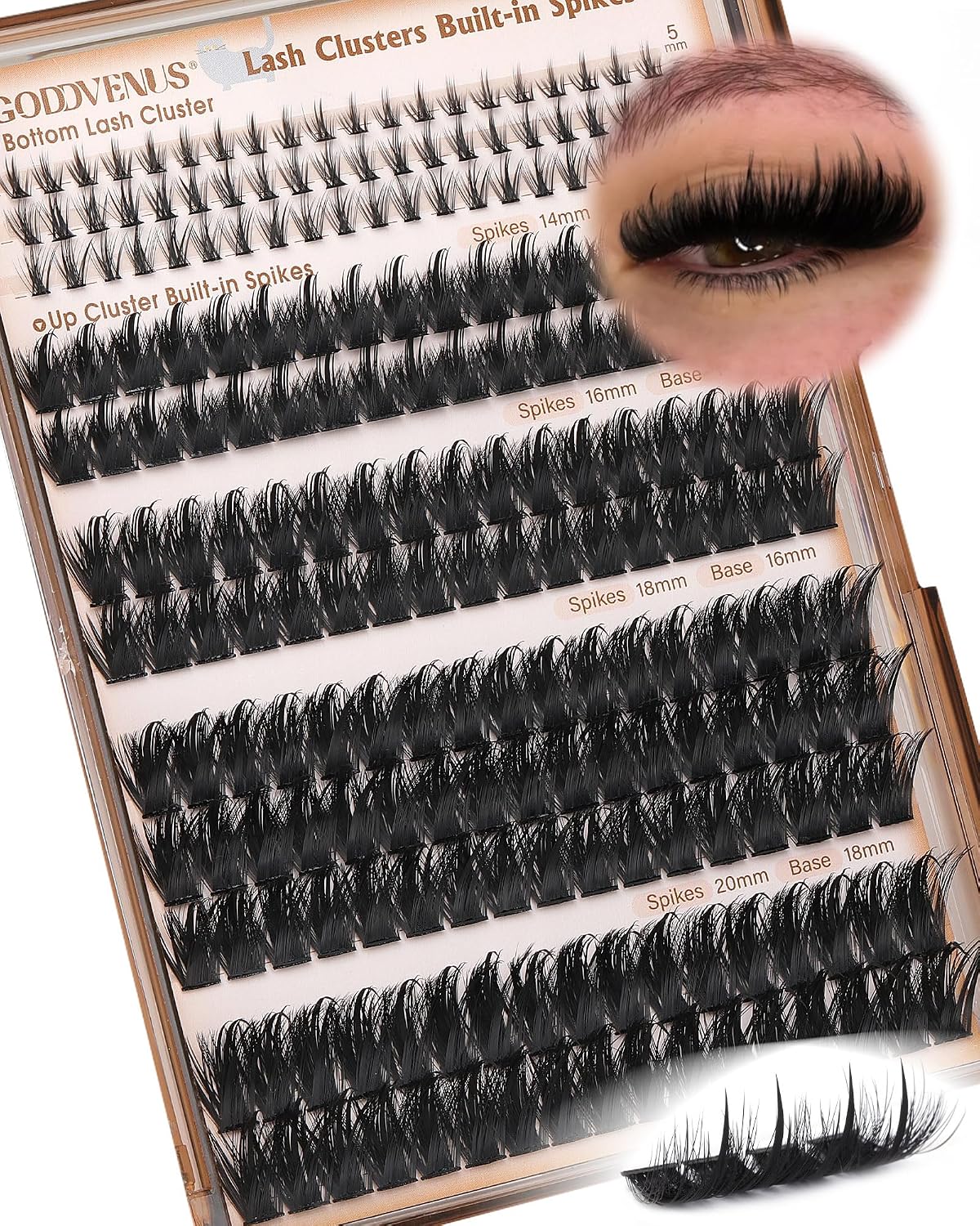 Goddvenus Manga Lash Clusters With Spikes Wispy Cluster Eyelash Extensions Fluffy Anime Eyelashes Clusters Reusable Faux Mink Fairy Individual Lash Extension (D Curve 12-18mm 204 pieces)