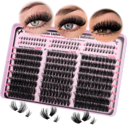 Goddvenus Manga Lash Clusters With Spikes Wispy Cluster Eyelash Extensions Fluffy Anime Eyelashes Clusters Reusable Faux Mink Fairy Individual Lash Extension (D Curve 12-18mm 204 pieces)