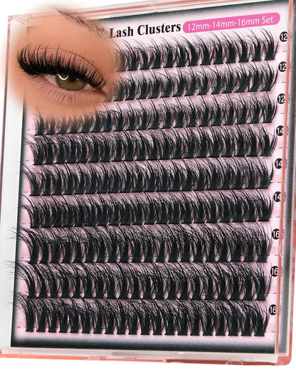 Goddvenus Manga Lash Clusters With Spikes Wispy Cluster Eyelash Extensions Fluffy Anime Eyelashes Clusters Reusable Faux Mink Fairy Individual Lash Extension (D Curve 12-18mm 204 pieces)