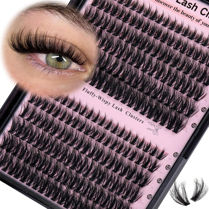 Goddvenus Manga Lash Clusters With Spikes Wispy Cluster Eyelash Extensions Fluffy Anime Eyelashes Clusters Reusable Faux Mink Fairy Individual Lash Extension (D Curve 12-18mm 204 pieces)