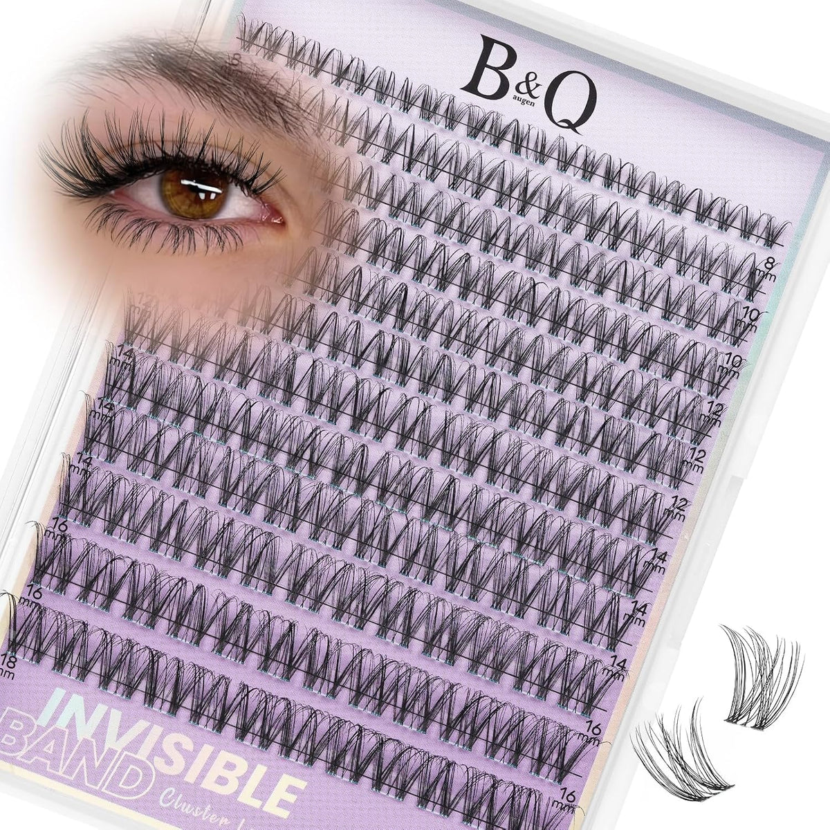 Natural Eyelash Clusters Kit - DIY Lash Extension Kit at Home with C-Curl Wispy Clusters