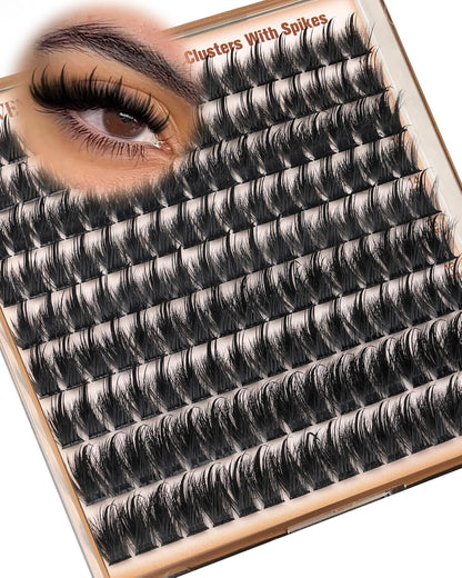 Goddvenus Manga Lash Clusters With Spikes Wispy Cluster Eyelash Extensions Fluffy Anime Eyelashes Clusters Reusable Faux Mink Fairy Individual Lash Extension (D Curve 12-18mm 204 pieces)