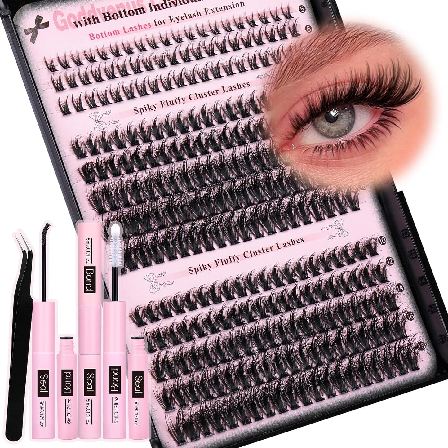 Goddvenus Manga Lash Clusters With Spikes Wispy Cluster Eyelash Extensions Fluffy Anime Eyelashes Clusters Reusable Faux Mink Fairy Individual Lash Extension (D Curve 12-18mm 204 pieces)