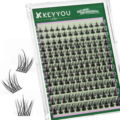 Flora Lash Clusters Kit - 132pcs D Curl Natural Extension Set with Bond, Seal, and Remover