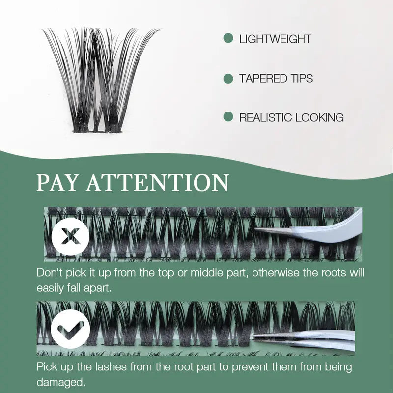DIY Lash Extension Kit - Waterproof Fluffy Individual Clusters with Bond, Seal and Remover