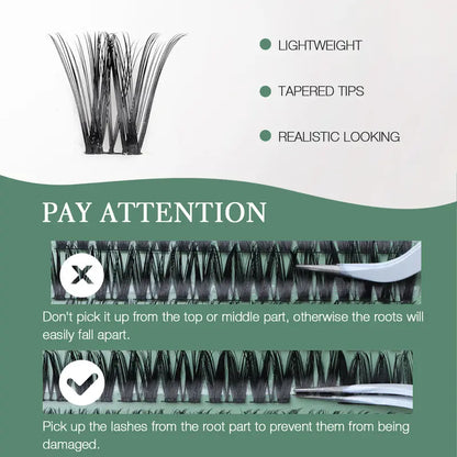 DIY Lash Extension Kit - Waterproof Fluffy Individual Clusters with Bond, Seal and Remover
