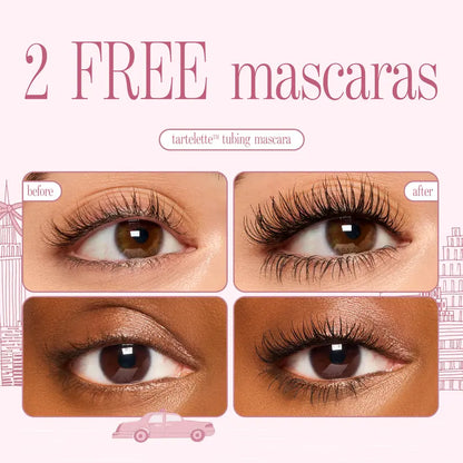 Eyes on Me Mascara and Liner Set - Tubing Primer, Volumizing Mascara, and Eyeliner with Clutch