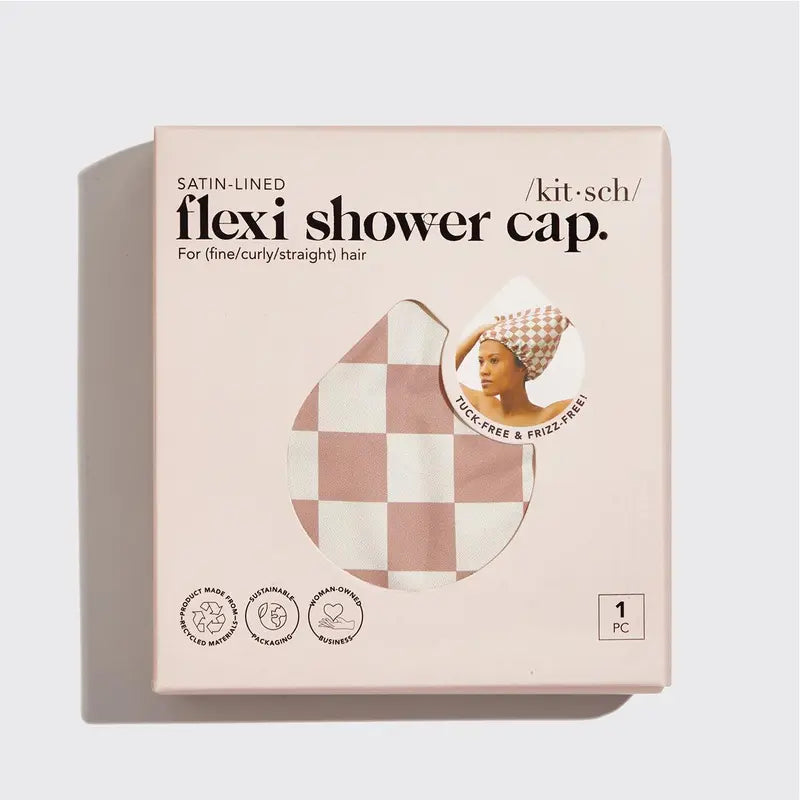 Luxury Reusable Waterproof Shower Cap - Flexi Satin Lined, Quick-dry, Adjustable for All Hair Types