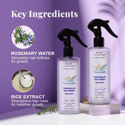 Rosemary & Rice Water Hair Growth Spray - 200ml Strengthening Mist (Pack of 3)