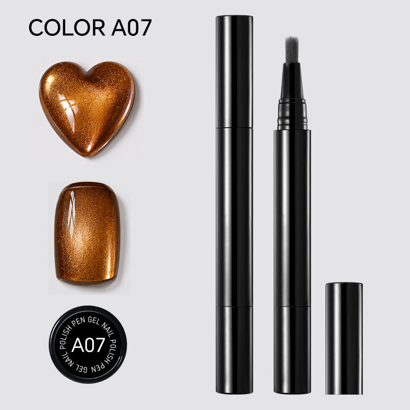 One Step Nail Gel Pen — A07: Cat Eye - Bronze