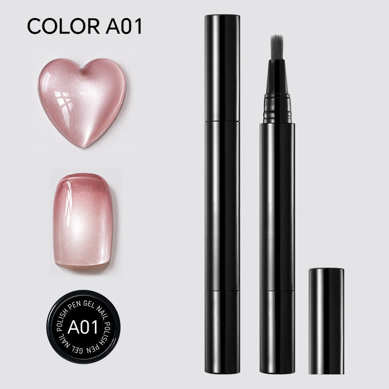 One Step Nail Gel Pen — A01: Cat Eye - Nude Pink