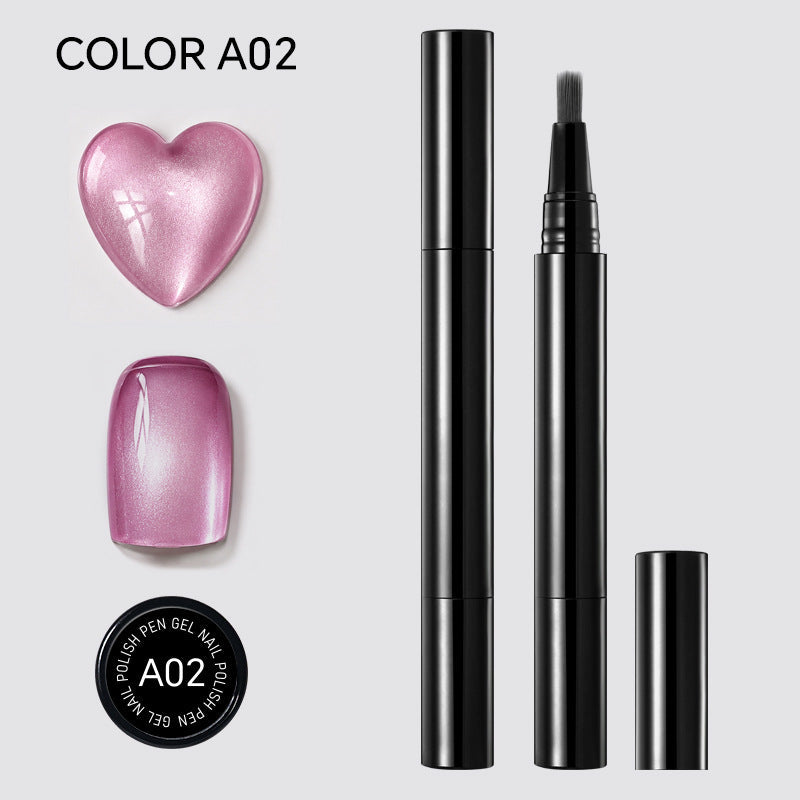 One Step Nail Gel Pen — A02: Cat Eye - Orchid Pink