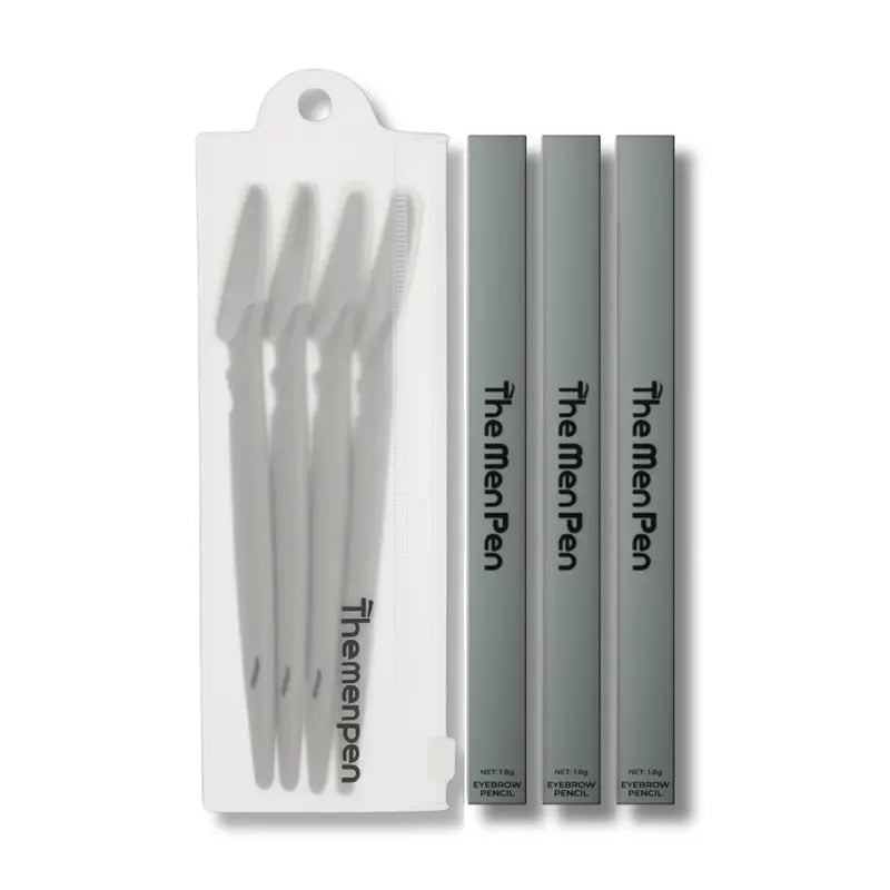 Men's Beard Filler & Eyebrow Pencil Grooming Kit - 3-Pack Sweat-Proof Water Resistant Pens