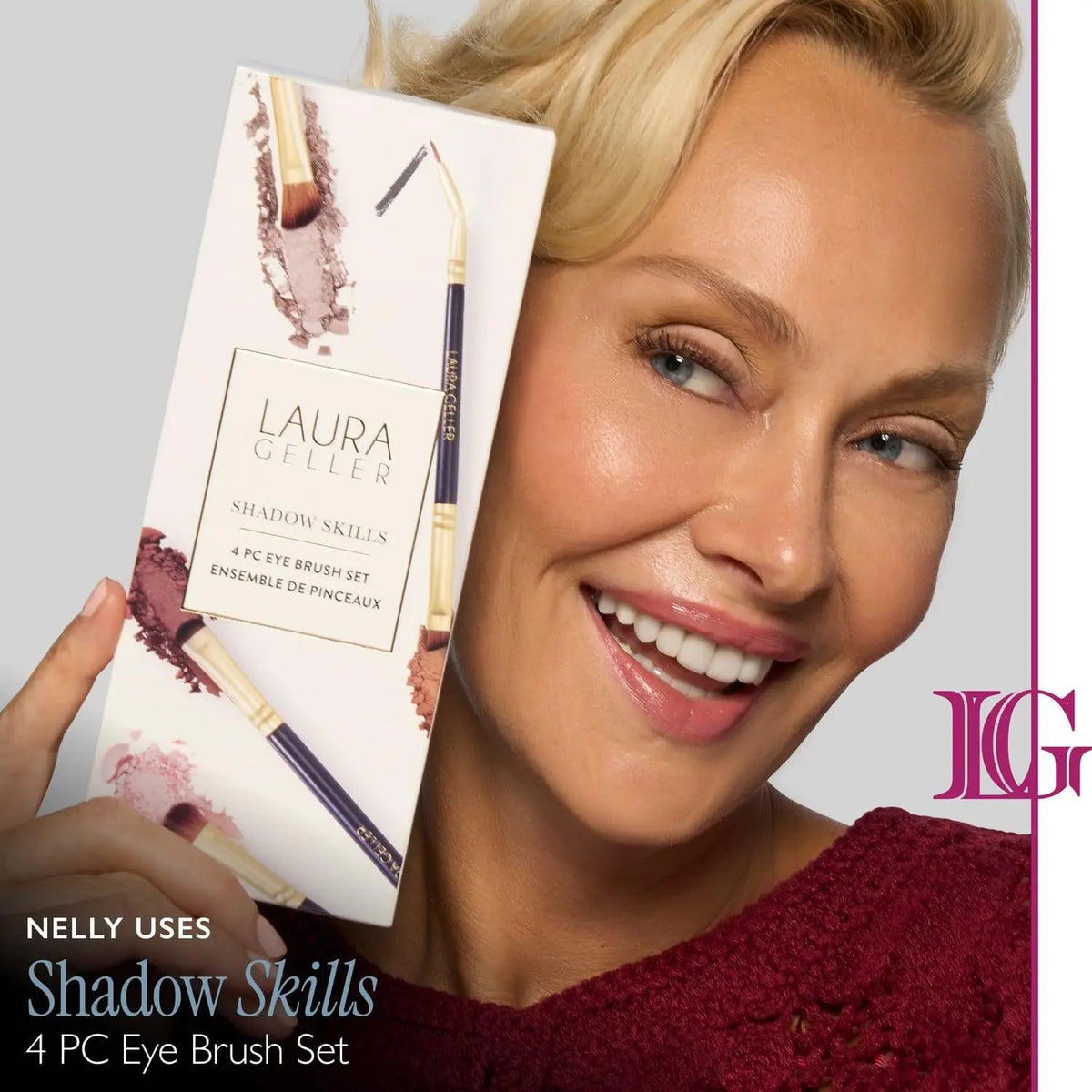4PC Eye Brush Set with Complimentary Eyeshadow Stack - Professional Blending and Defining Tools