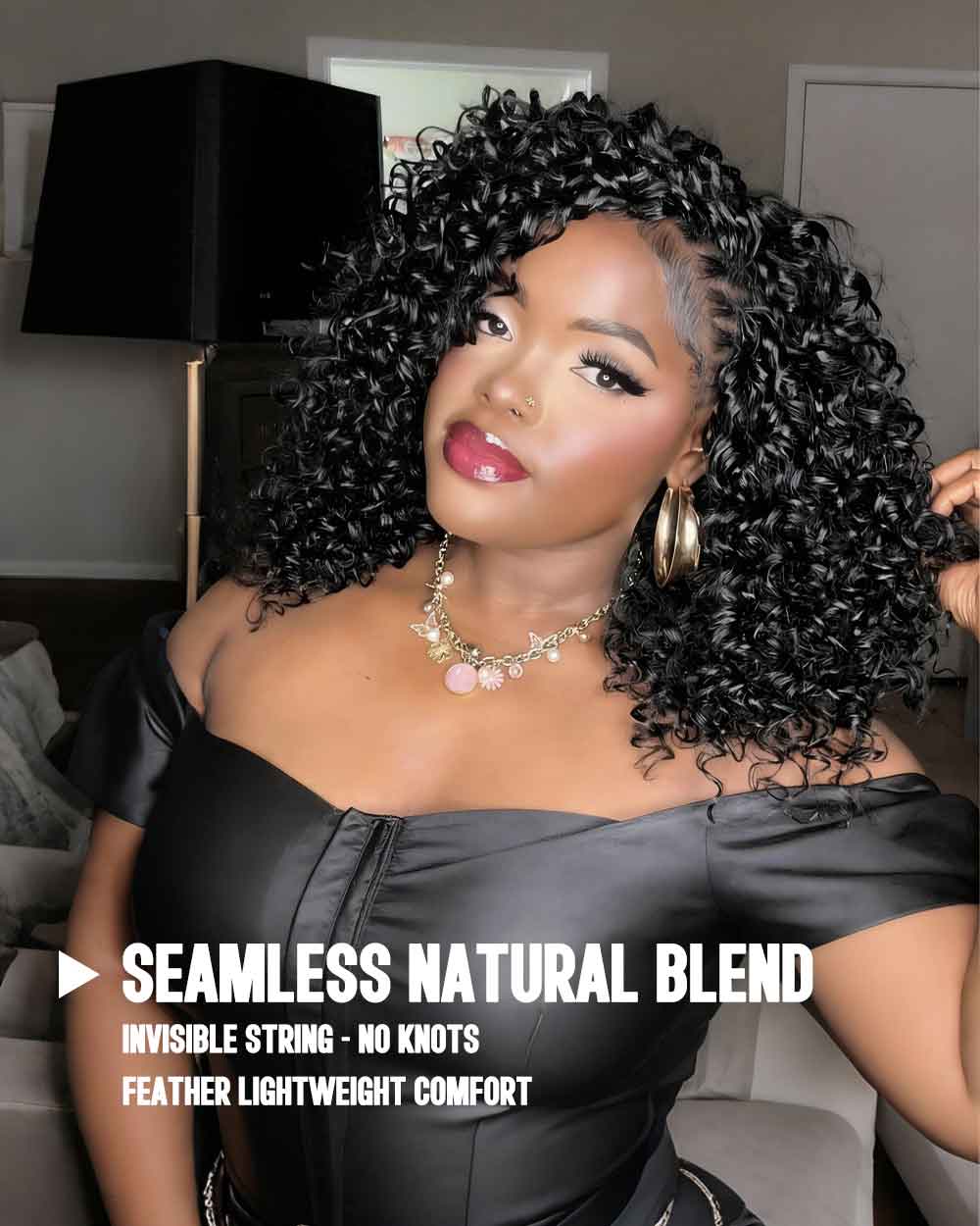 Feather Crochet Curly Hair - 3C-4A Kinky Coily 100% Human Hair Pre-Looped