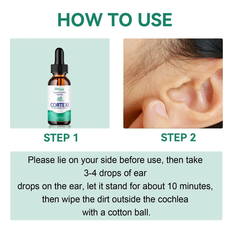 Tinnitus Relief Ear Drops - Natural Earwax Cleaning and Ear Discomfort Relief Formula