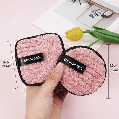 10pcs Makeup Remover Puff Set - Double Sided Face Wash Pads and Cleaning Cloths