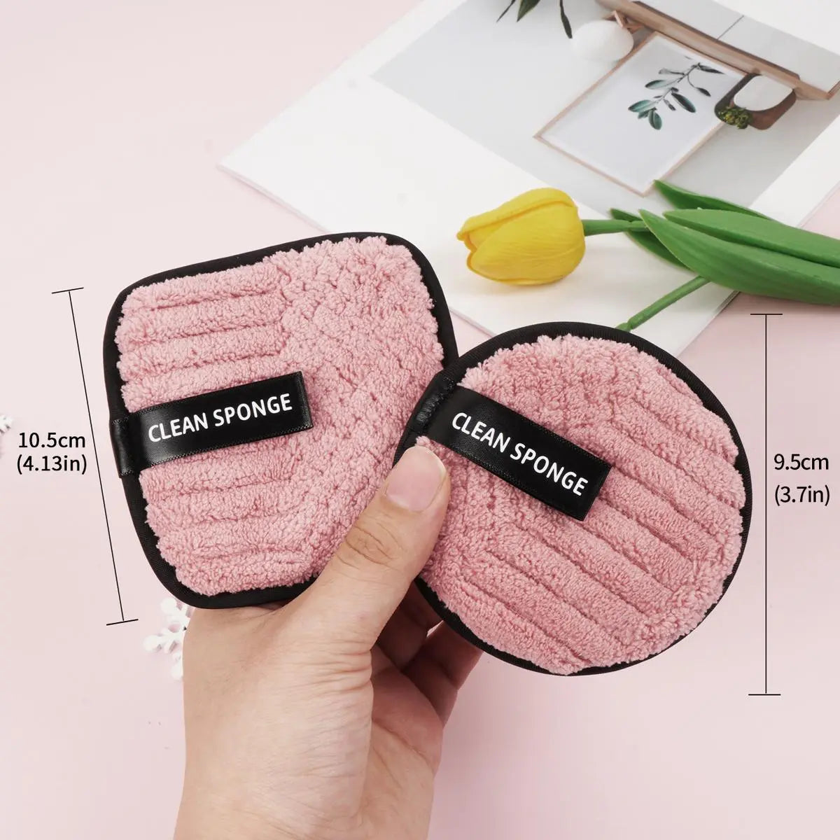 10pcs Makeup Remover Puff Set - Double Sided Face Wash Pads and Cleaning Cloths