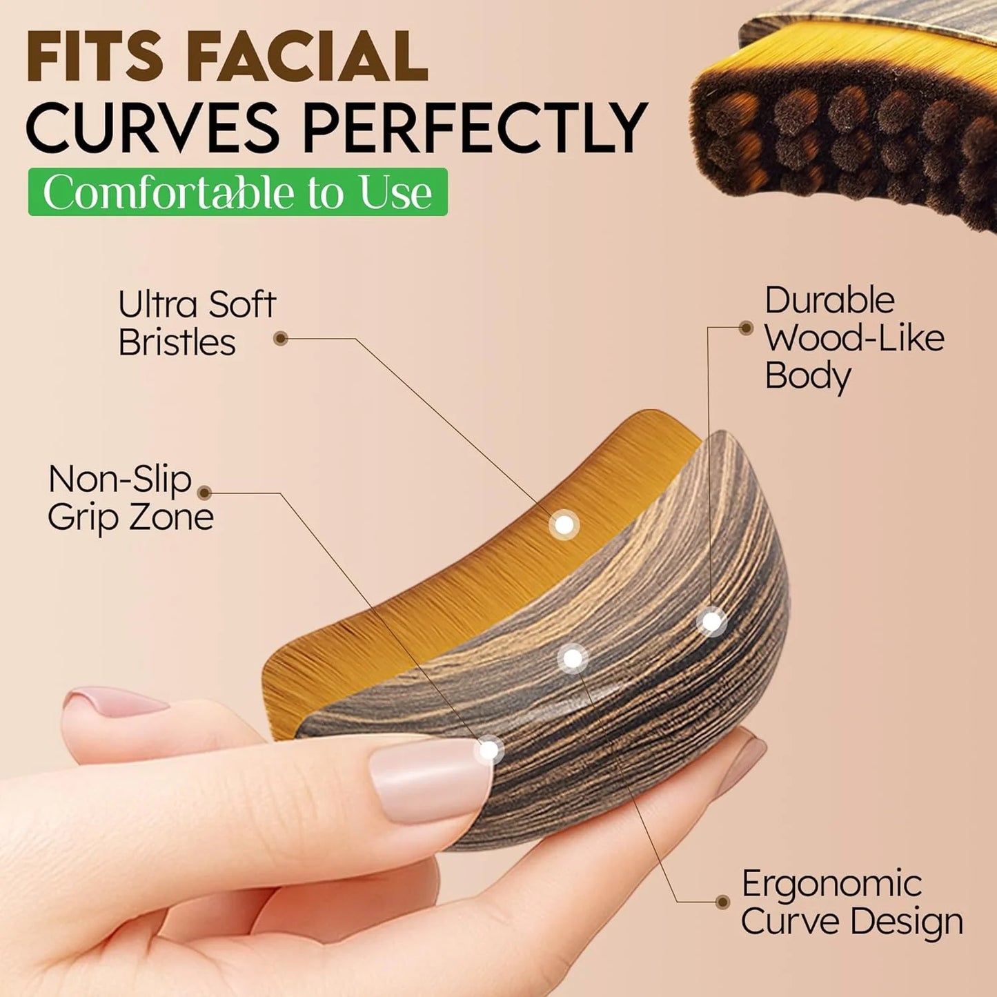 Lymphatic Contour Face Brush for Sculpting, Puffiness Reduction and Jawline Definition