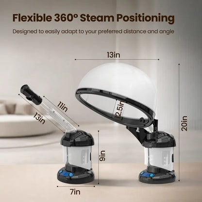 2-in-1 Hair and Facial Steamer with Ozone and UV Lamp for Deep Conditioning