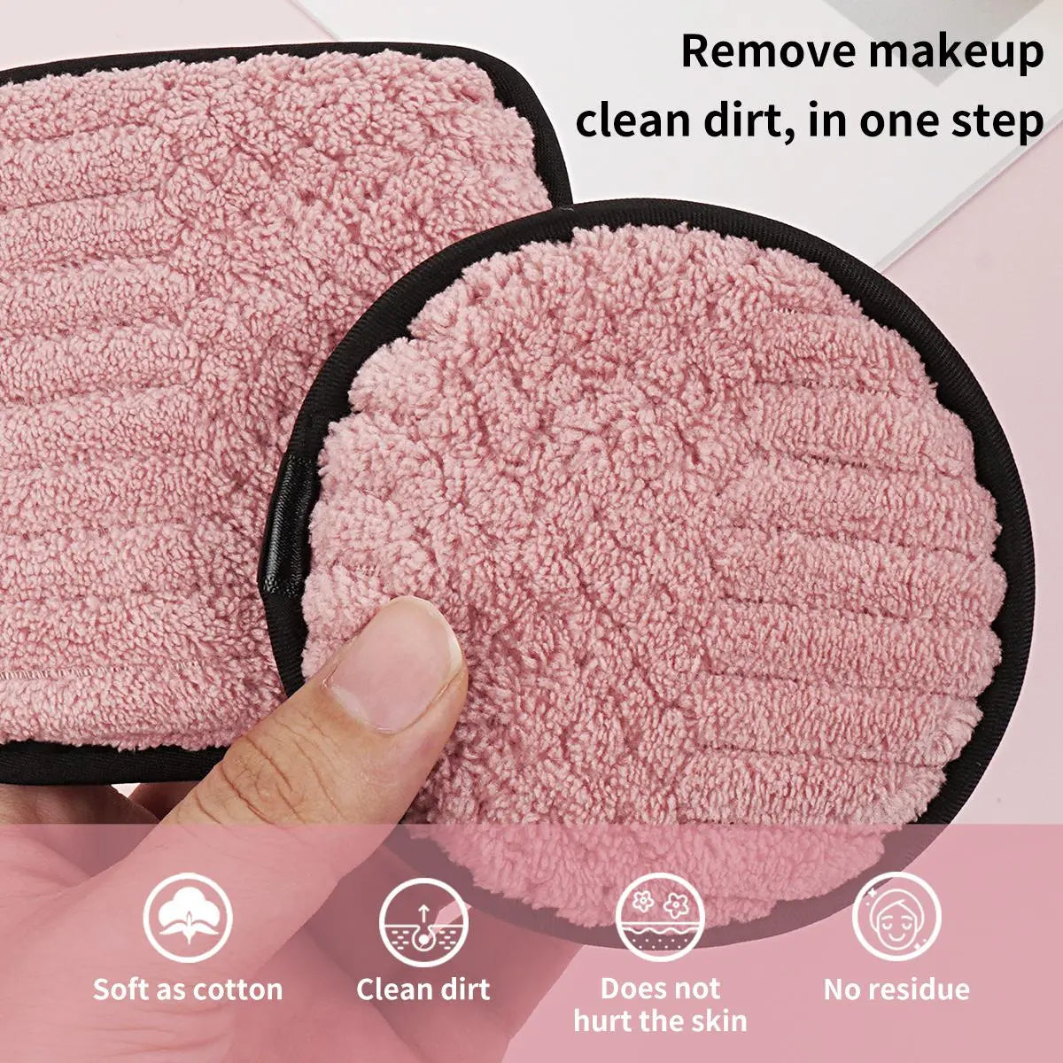 10pcs Makeup Remover Puff Set - Double Sided Face Wash Pads and Cleaning Cloths