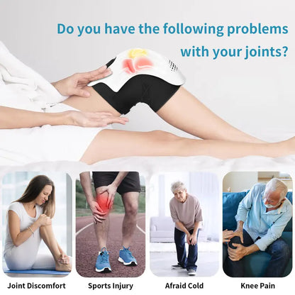 Portable Electric Knee Massager - Rechargeable Heat and Vibration Machine for Joint Relief