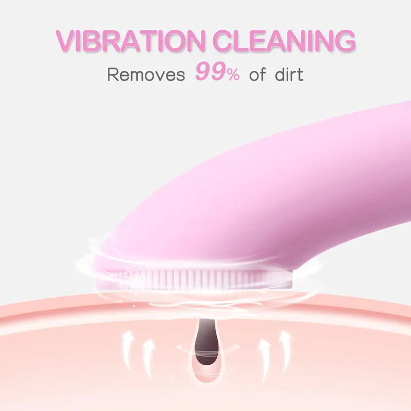 Heatable Vibrating Facial Cleansing Brush - Silicone Face Scrubber for Deep Cleansing and Massage