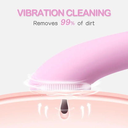 Heatable Vibrating Facial Cleansing Brush - Silicone Face Scrubber for Deep Cleansing and Massage