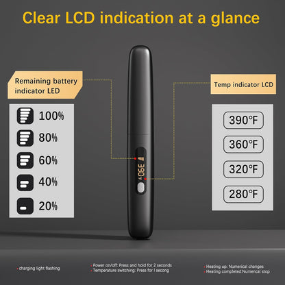 Cordless 2-in-1 Hair Straightener and Curler, Mini Portable Ceramic Flat Iron with 4500mAh Battery